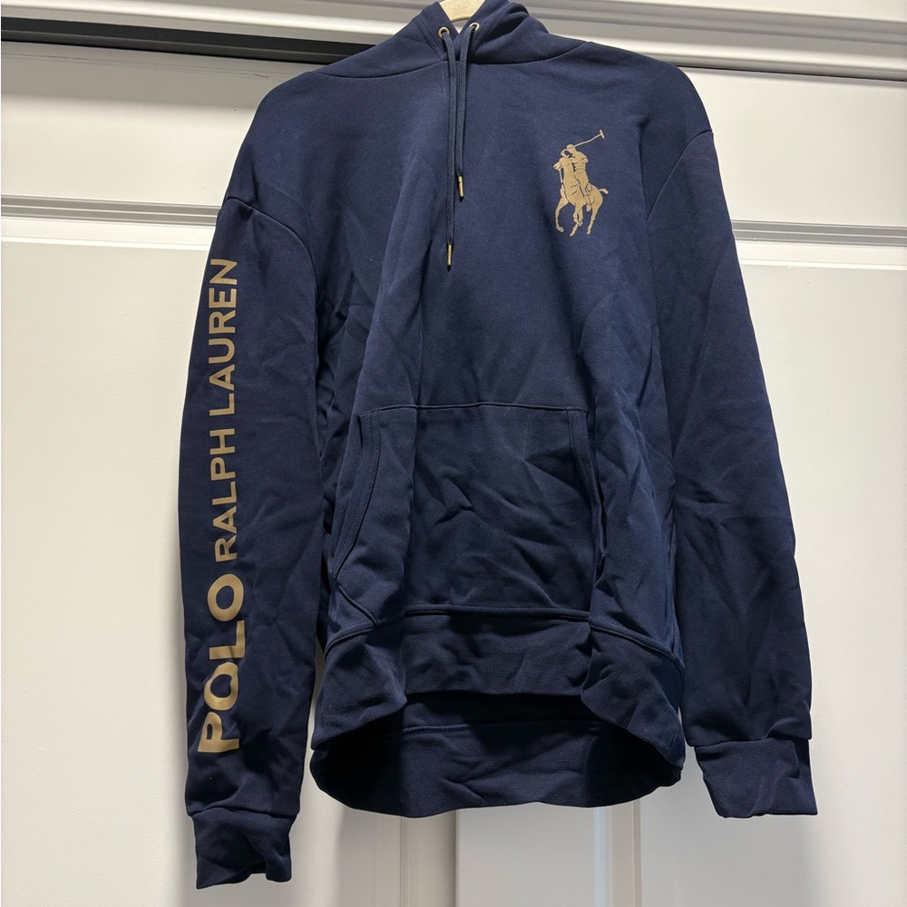 Polo Ralph Lauren Navy blue hooded pullover sweatshirt